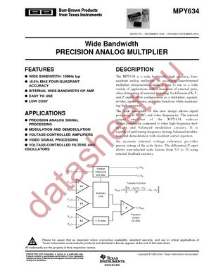 MPY634KU/1KE4 datasheet  